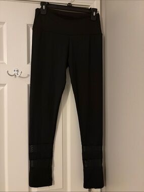 Black Mesh Detail Leggings